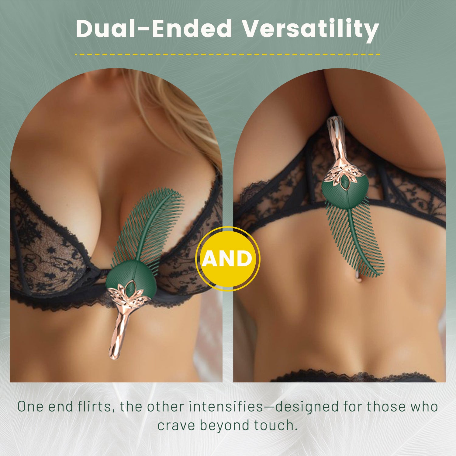 Feather Vibrator for Women – 10 Modes, BDSM Toys Soft Silicone Sex Paddle Spanking Nipple Vibrator Couples Sex Toys, Smooth Surface, Private Packaging, Perfect for Intimate Play & Role Exploration