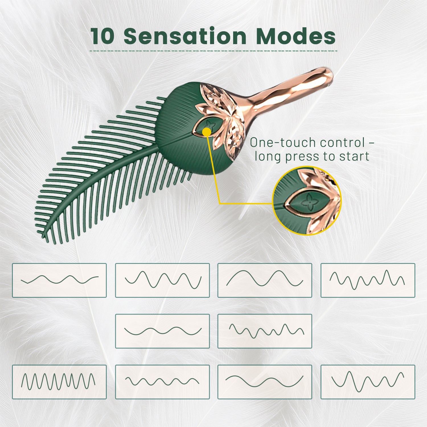 Feather Vibrator for Women – 10 Modes, BDSM Toys Soft Silicone Sex Paddle Spanking Nipple Vibrator Couples Sex Toys, Smooth Surface, Private Packaging, Perfect for Intimate Play & Role Exploration