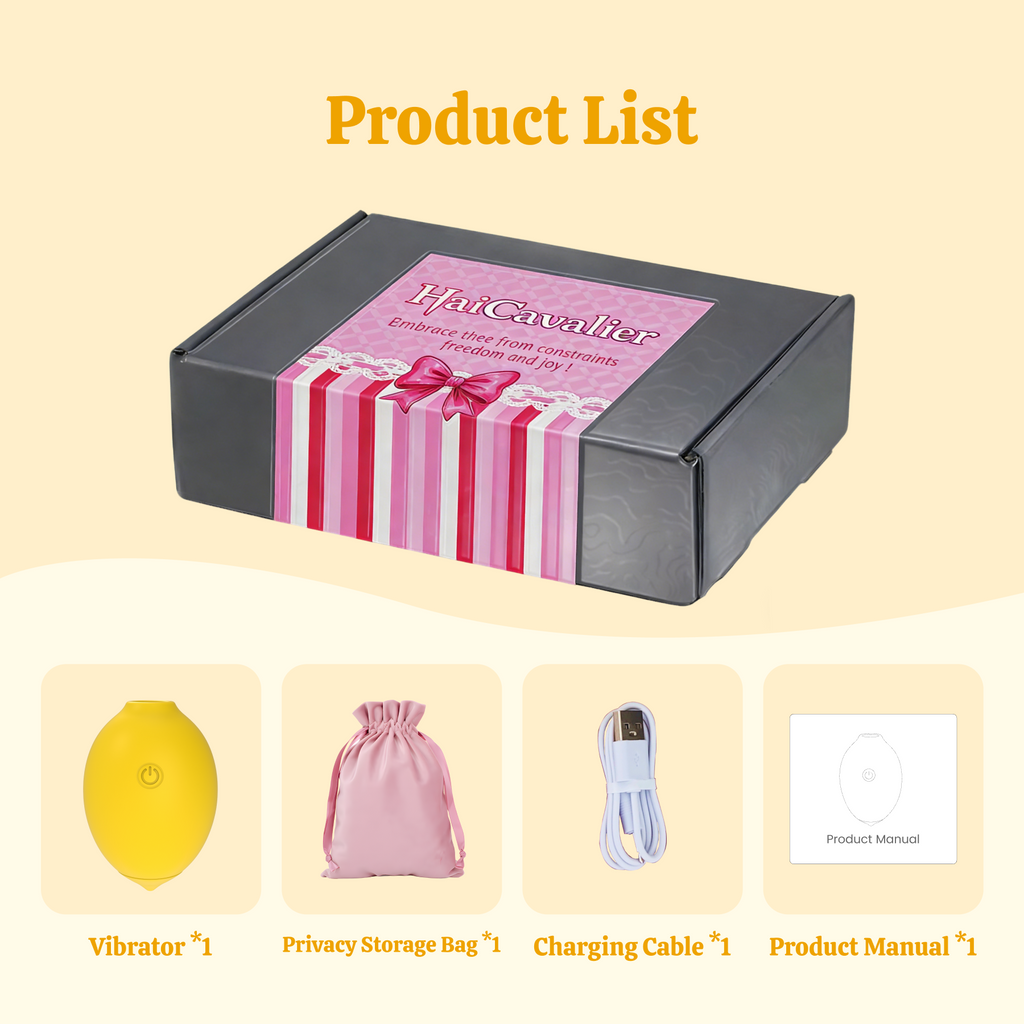 Lemon Clitoral Sucking Vibrator, Adult Sex Toy, Clitoral Suction Stimulator with 10 Pulse Modes, Air Pulse Clit Toy, Nipple Stimulator,USB Rechargeable, IPX6 Waterproof,Yellow Lemon Shape for Women Couples, Beginner Friendly - HaiCavalier