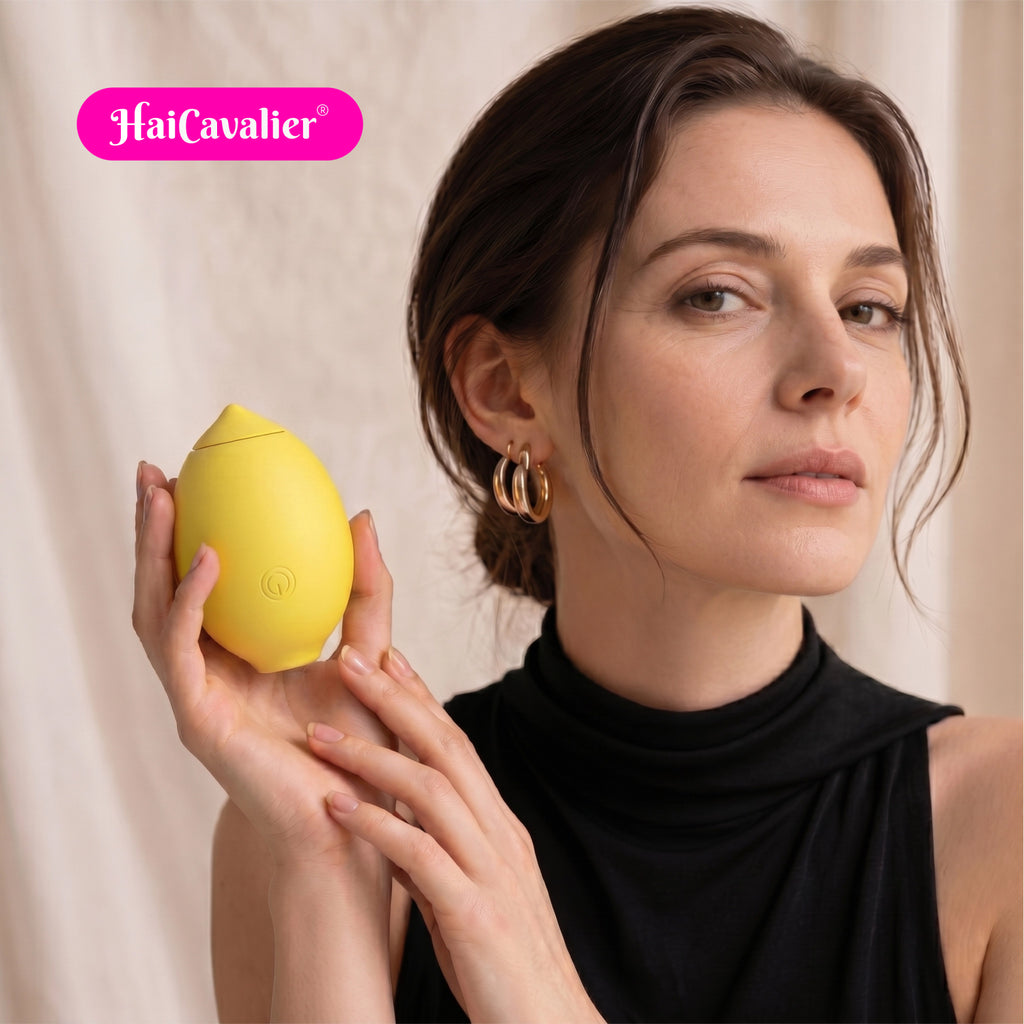 Lemon Vibrator Upgraded, 10 Pulse Modes Clit Sucker with Air Pulse & Nipple Stimulator, USB Magnetic Charging, IPX6 Waterproof, Yellow Lemon Shape Sex Toy for Women Beginners