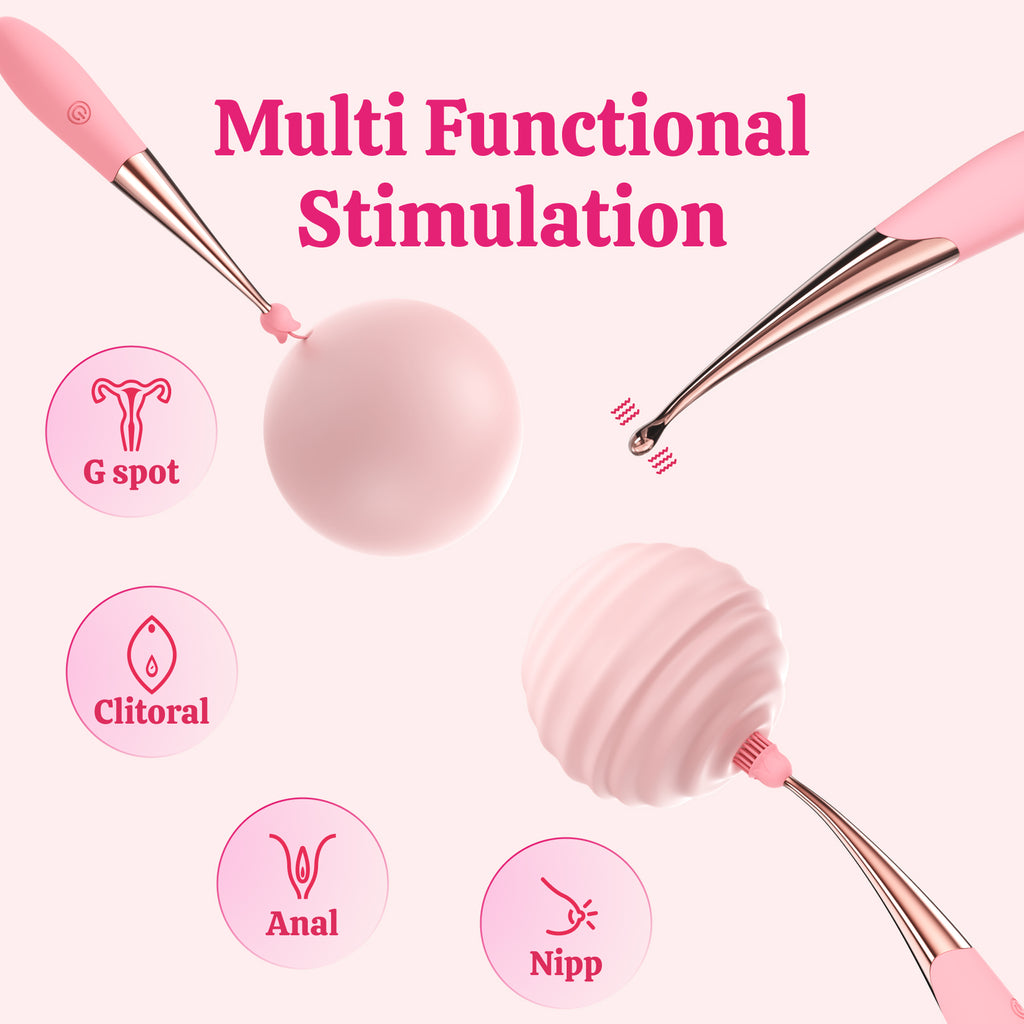Slim Vibrator Pen - 10 Mode Clitoral Vibrator 3-in-1 and G Spot Toy, for Precise Stimulation as a Pinpoint Clit Wand, Skinny Internal Vibrator & Women's Sex Toy HaiCavalier