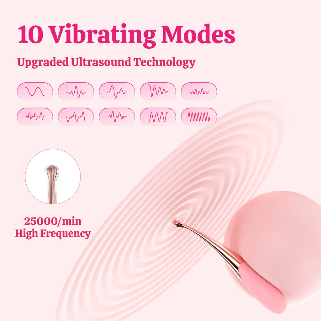 Slim Vibrator Pen - 10 Mode Clitoral Vibrator 3-in-1 and G Spot Toy, for Precise Stimulation as a Pinpoint Clit Wand, Skinny Internal Vibrator & Women's Sex Toy HaiCavalier
