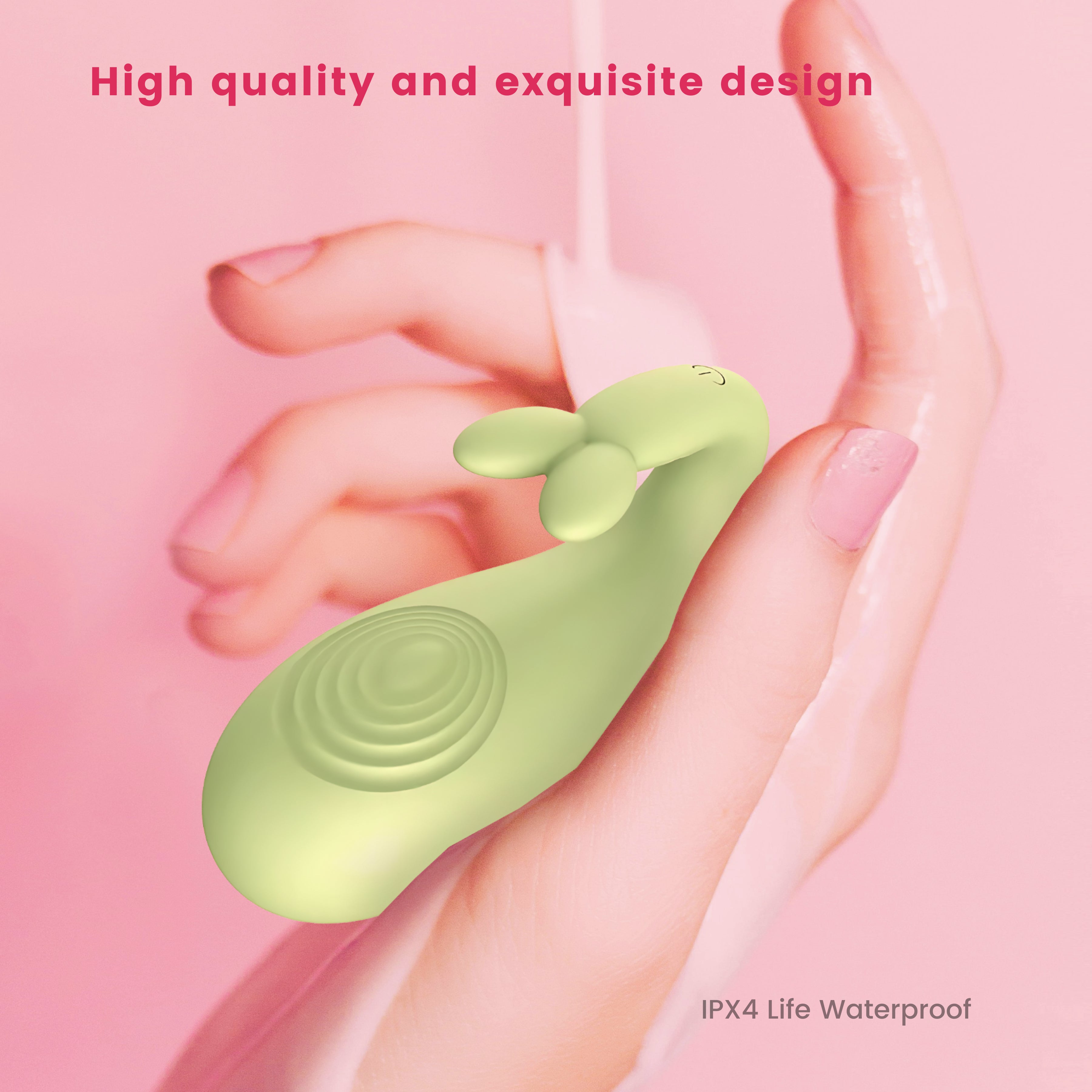 Egg Vibrator with 8 Powerful Vibration Modes – Soft Silicone Dual Vibrator and Internal Dildo Sex Toy for Women, Discreet & Green, by HaiCavalier